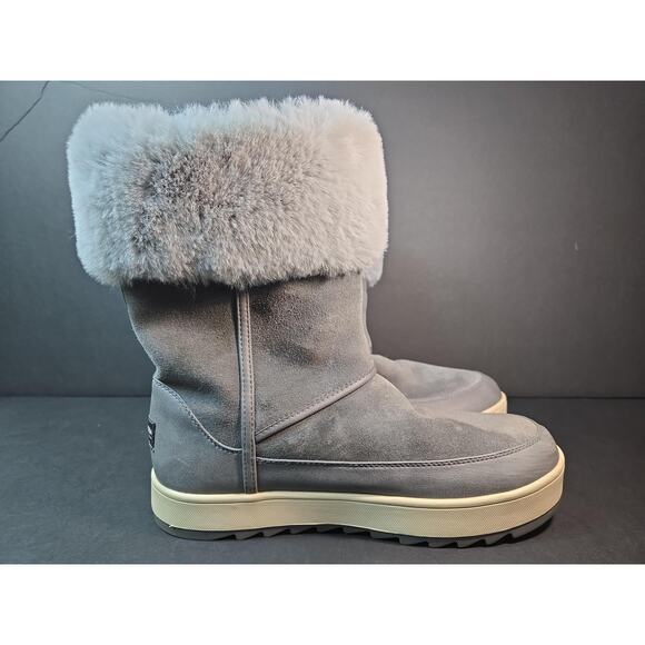Koolaburra By UGG Boots Womens Size 9 Gray Suede Fur Mid Calf Winter 1105889 - Picture 4 of 8